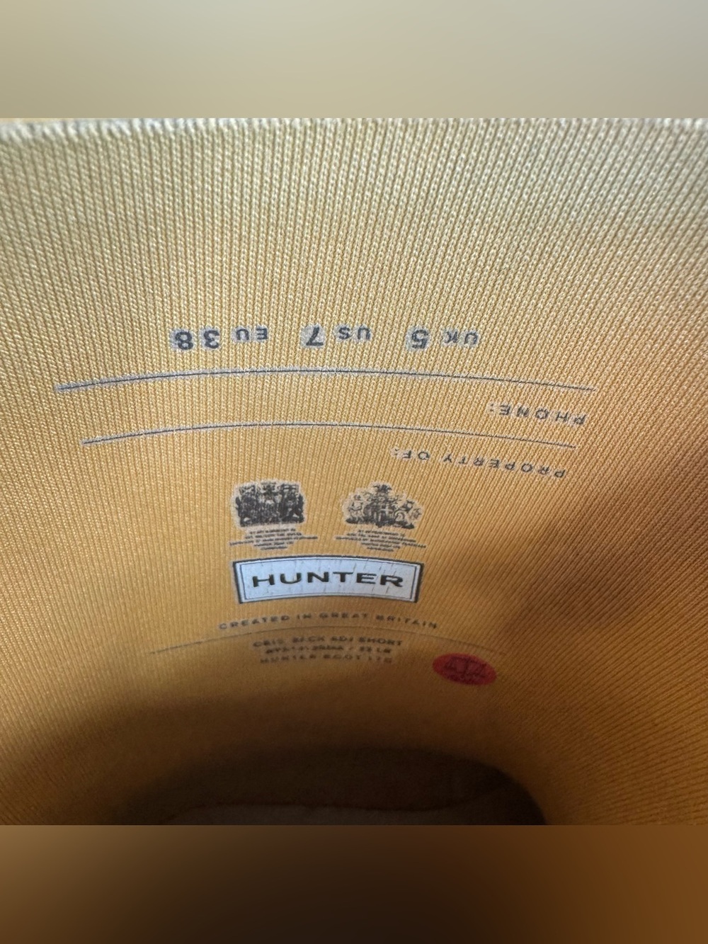 HUNTER Original Women's Short Matte Mustard Yellow Rain Boots Size 7 US - Picture 8 of 15